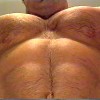 BIG BRUCE - Hairy muscle body, Thong and briefs posing, Oiling up Naked!